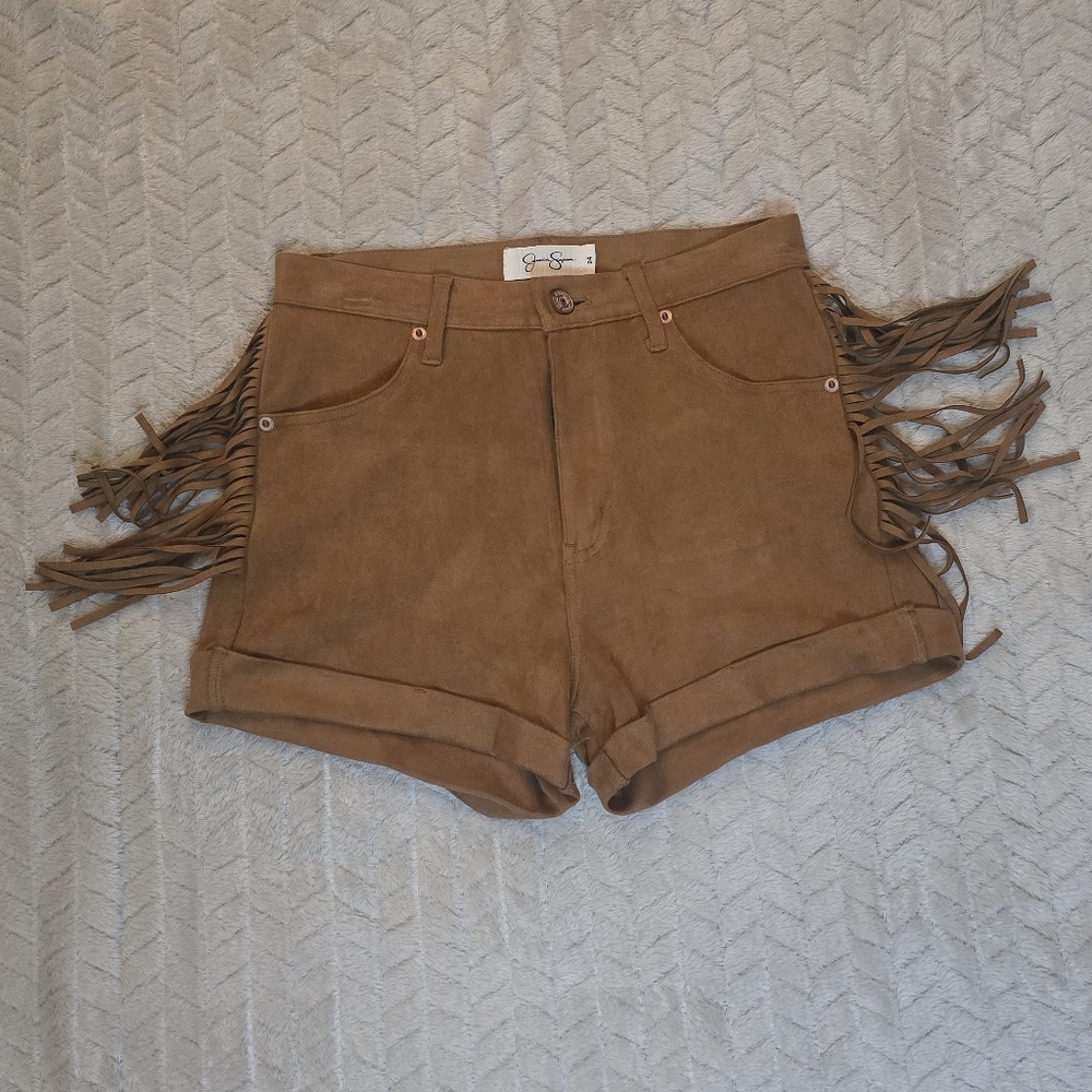 Jessica Simpson Brown Fringe Women Shorts